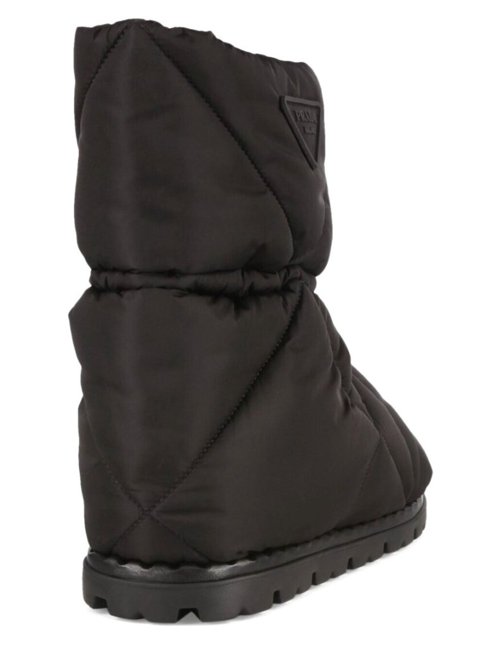 $1120 Prada Blow 19 Quilted Nylon Drawstring Snow Boots Black Size 9 - Picture 2 of 7